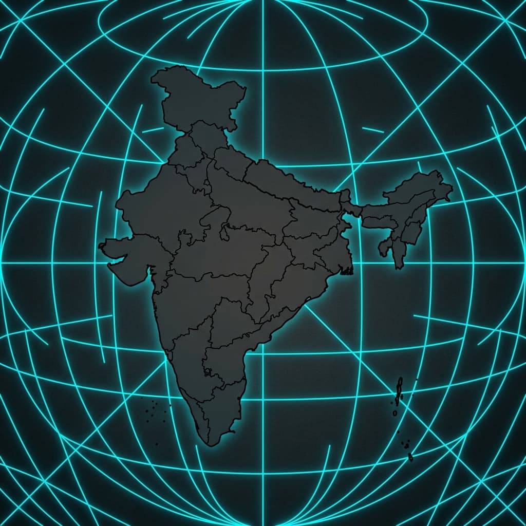 India and South Asia Outline Map